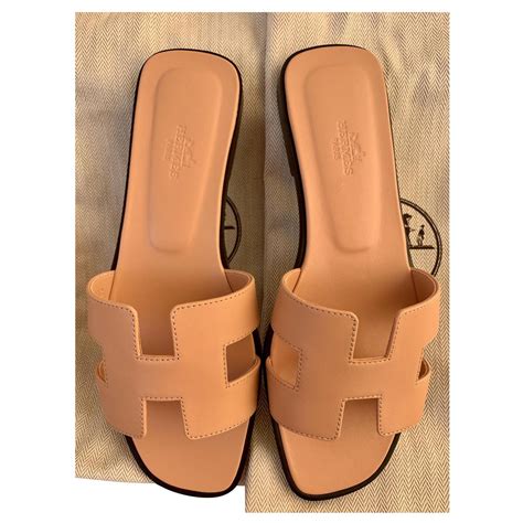 hermes oran rose granit|HERMES Oran Sandals 38.5 Granit Rose .